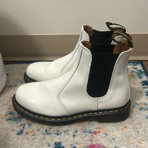 White Dr. Martens Chelsea Boots- basically brand new (worn once)